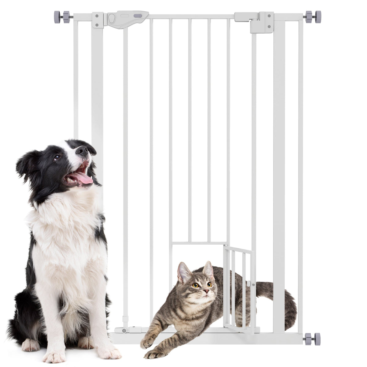 41" Easy Open Indoor Dog Gates for Doorways, House, Stair - Black