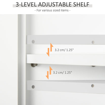 Wall Mount Bathroom Cabinet, Storage Organizer Kitchen Cupboard with 2 Doors and Adjustable Shelf White