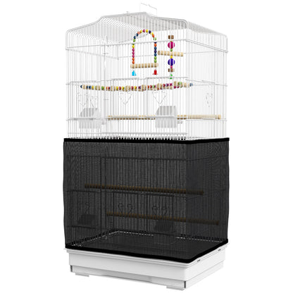 36" Bird Cage with Accessories, Handle, Mesh Cover, Tray, White