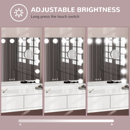 Hollywood Makeup Mirror with Lights, 3 Lighting Modes, USB Charging Port, Tabletop or Wall Mounted, White