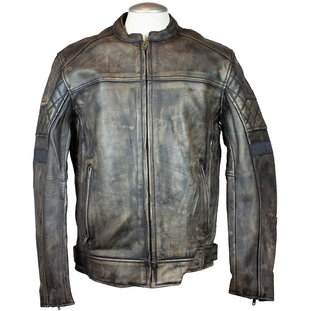 Unik International Men's Reflective Stripe Motorcycle Jacket