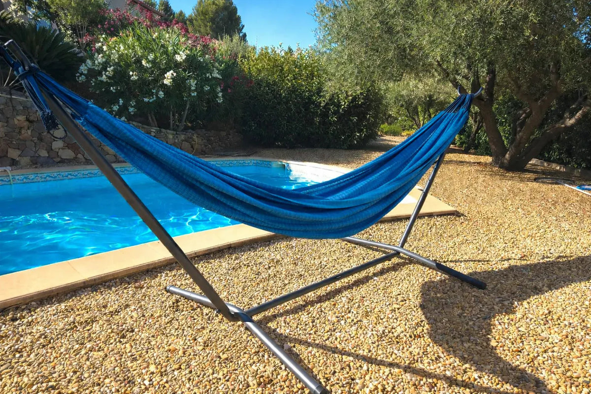 Premium Brazilian Style Double Hammock with Universal Stand