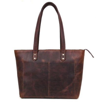 Classic Cognac Leather Tote Bag