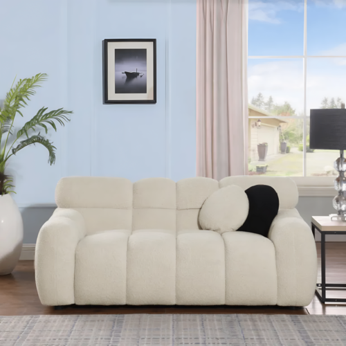 LuneluX 65" Bouclé Marshmallow Sofa-U.S. and Canadian Comfort Edition