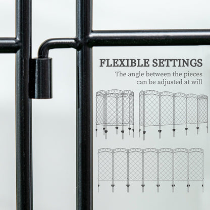 7 Pack Garden Fencing for Yard, Decorative Fence Panels as Flower Edging, Black