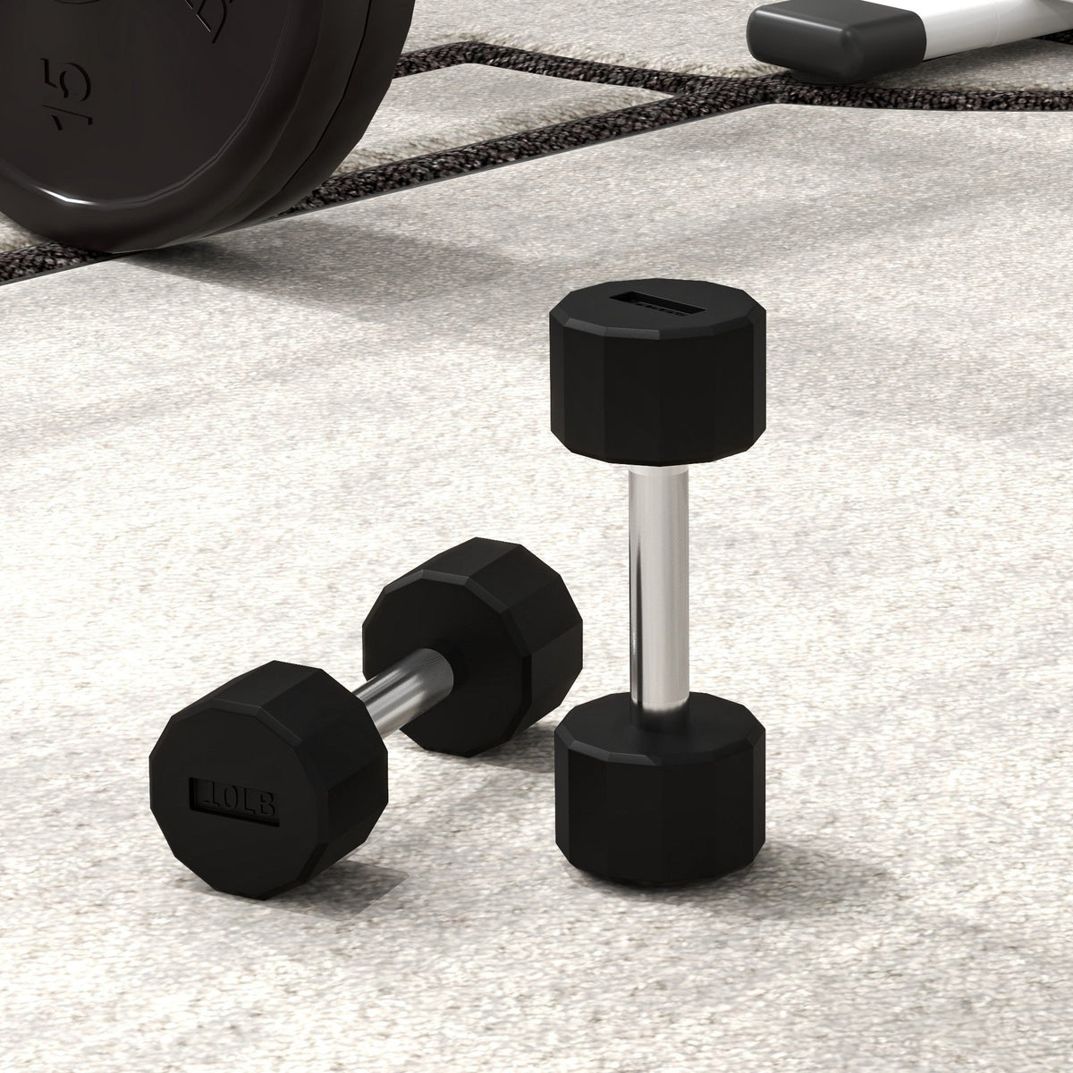 2 x 10lbs Dumbbells Set with Non-Slip Grip, Rubber Covered Weights for Men Women Home Gym Workout