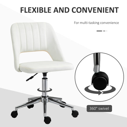 Mid Back Office Chair Velvet Fabric Swivel Scallop Shape Computer Desk Chair, Green