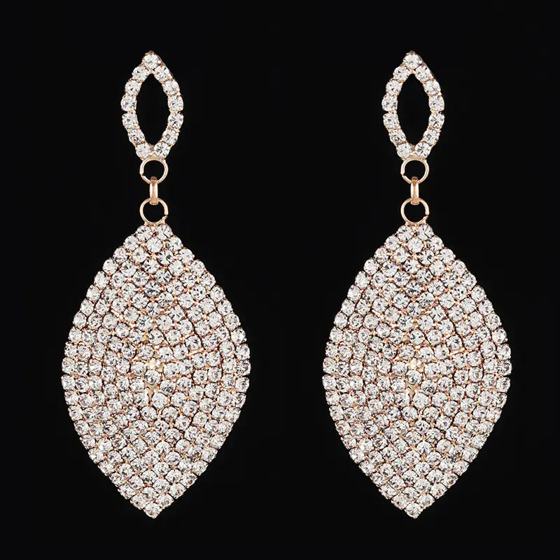 Fashionable Women's Earrings with Rhinestone Design E615