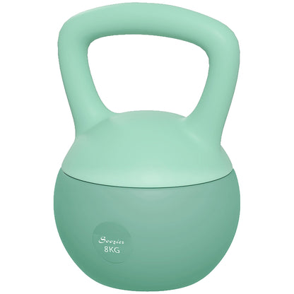 18 lb Soft Kettlebell, Sand Filled Weight w/ Grip Handle, Kettlebell Weight for Full Body Workout, Green