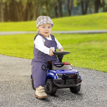 Kids Ride On Sliding Car with Hidden Under Seat Storage, Foot-to-Floor Design, Black