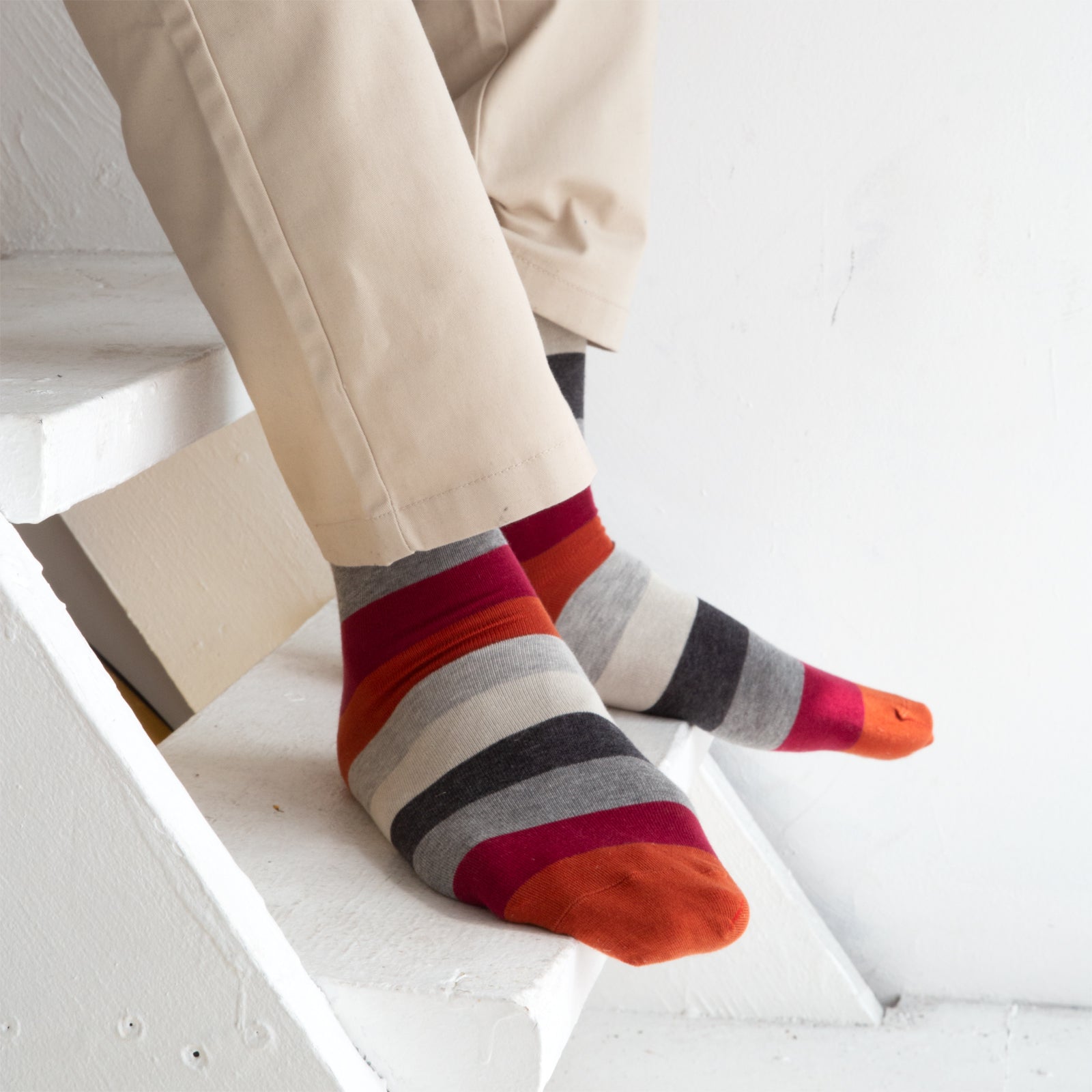 Orange Grey Stripes