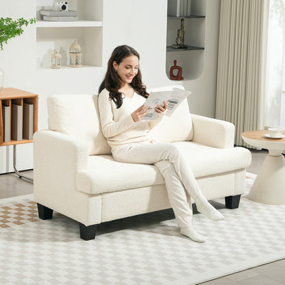 54.3" Loveseat Sofa, 2 Seater Sofa with Removable Cushions, Small Couch with Solid Wood Frame for Living Room, Dark Grey