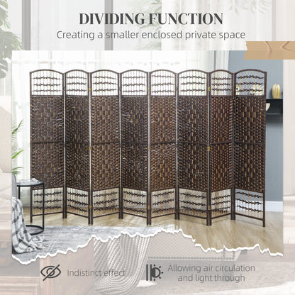 4 Panel Folding Room Divider, Portable Privacy Screen, Wave Fiber Room Partition for Home Office, Black
