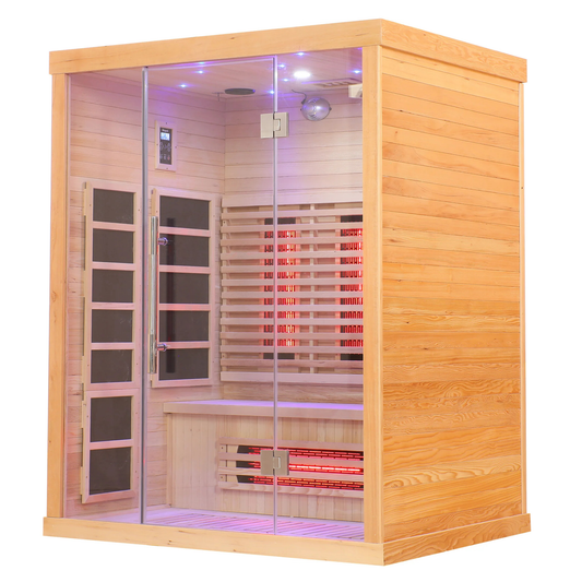 Blisspod | Venetian | Full Spectrum Indoor Premium Canadian Hemlock Ultra Low EMF Sauna, 11 Heaters & Chromotherapy– 3 Person