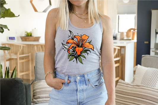 Vintage Prairie Lily Women's Tank Top | Saskatchewan Apparel
