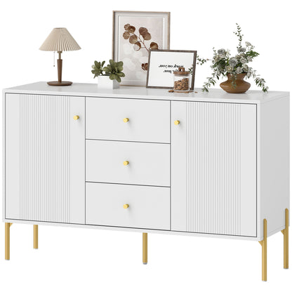 Buffet Cabinet, Modern Sideboard with 3 Soft-Close Drawers and 2 Adjustable Shelves for Living Room, Kitchen, Black