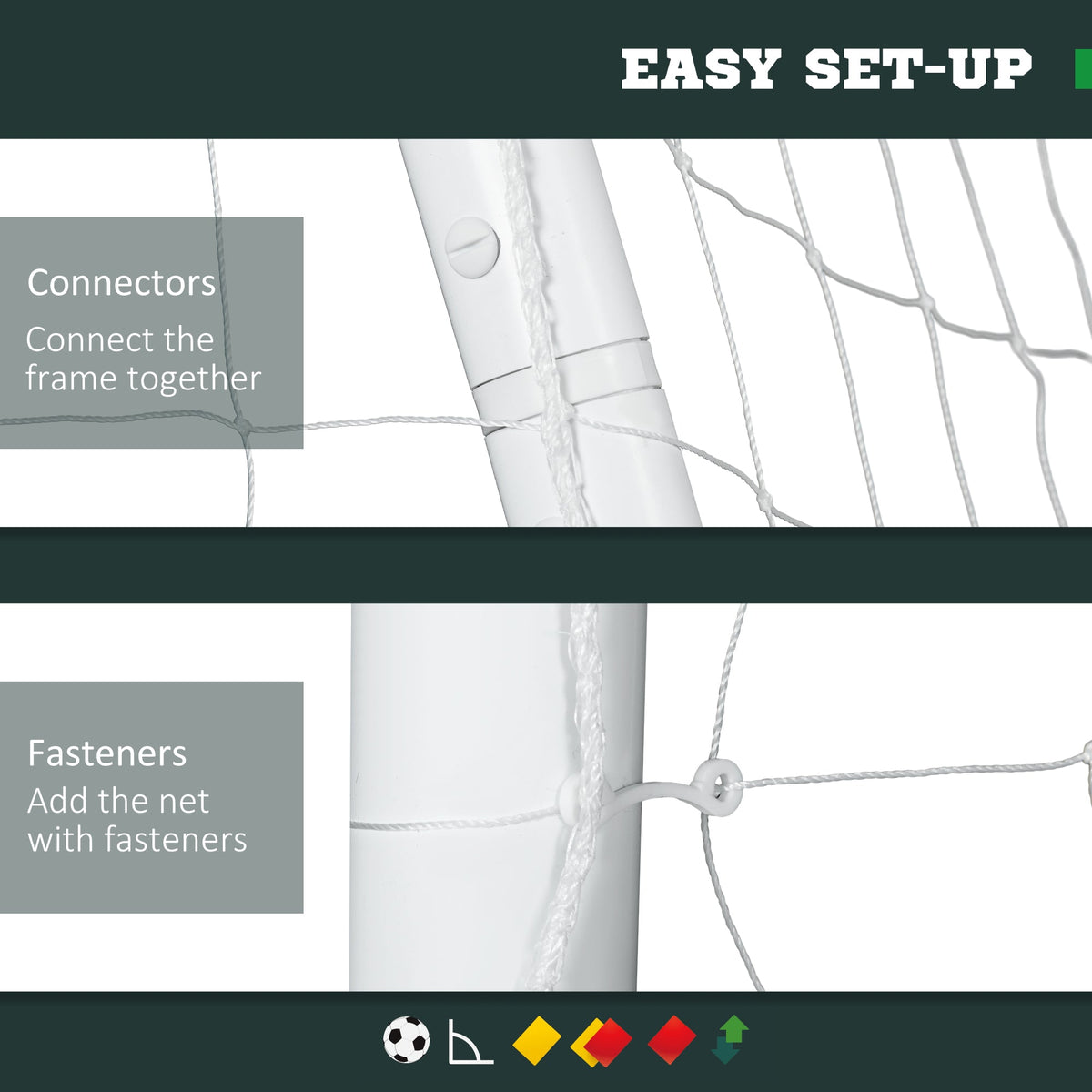 9.8 x 6.6ft Soccer Goal, Portable Soccer Practice Net with PE Net for Backyard, Garden, Park, Beach