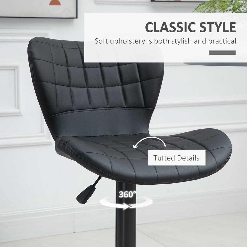 Avion Counter/Barstools with Adjustable Height and Swivel-Set of 2-Black