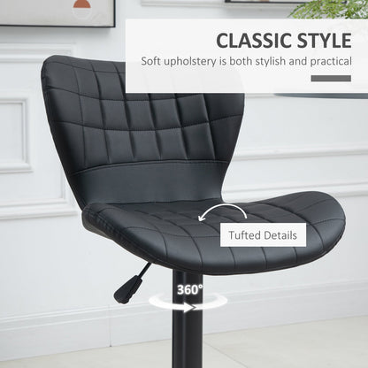 Avion Counter/Barstools with Adjustable Height and Swivel-Set of 2-Black