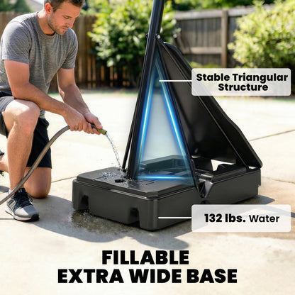 Portable Basketball Hoop Height Adjustable 8-10 Ft with 47" Shatterproof Backboard, Shock Absorbent Rim, Fillable Base