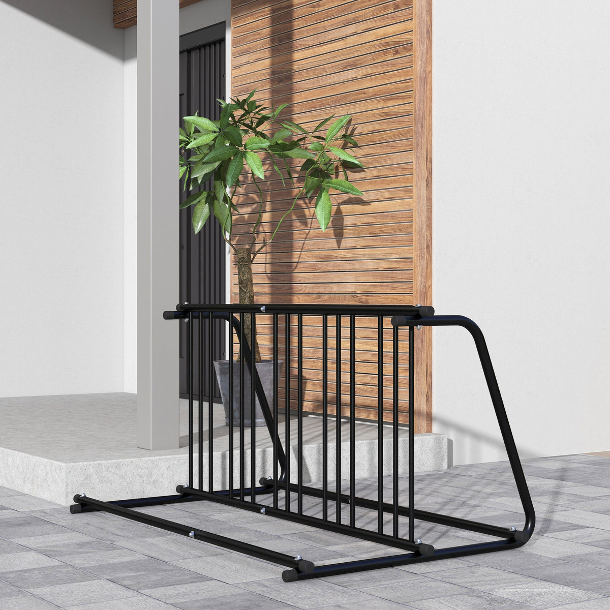 All-Steel Bike Rack, 61" Bike Stand, 6-Bike Capacity, Dual-Side, for Garages Streets Yards Schools