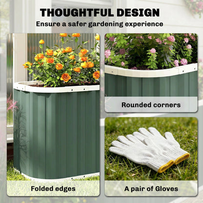 Galvanized Raised Garden Bed, Deep Root Planter Box, Outdoor Garden Bed with Plant Labels, 5' x 2' x 2', Dark Grey