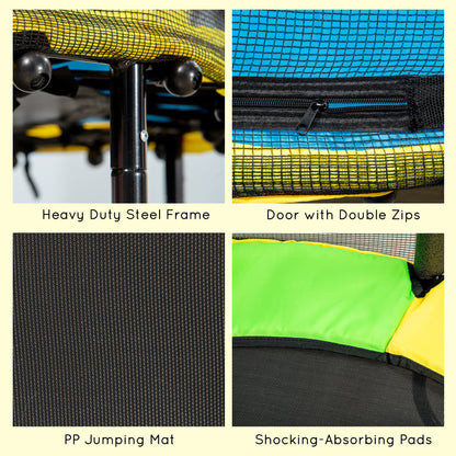 4.6FT Trampoline for Kids with Enclosure Net for Ages 3-6, Indoor Outdoor Use, Black