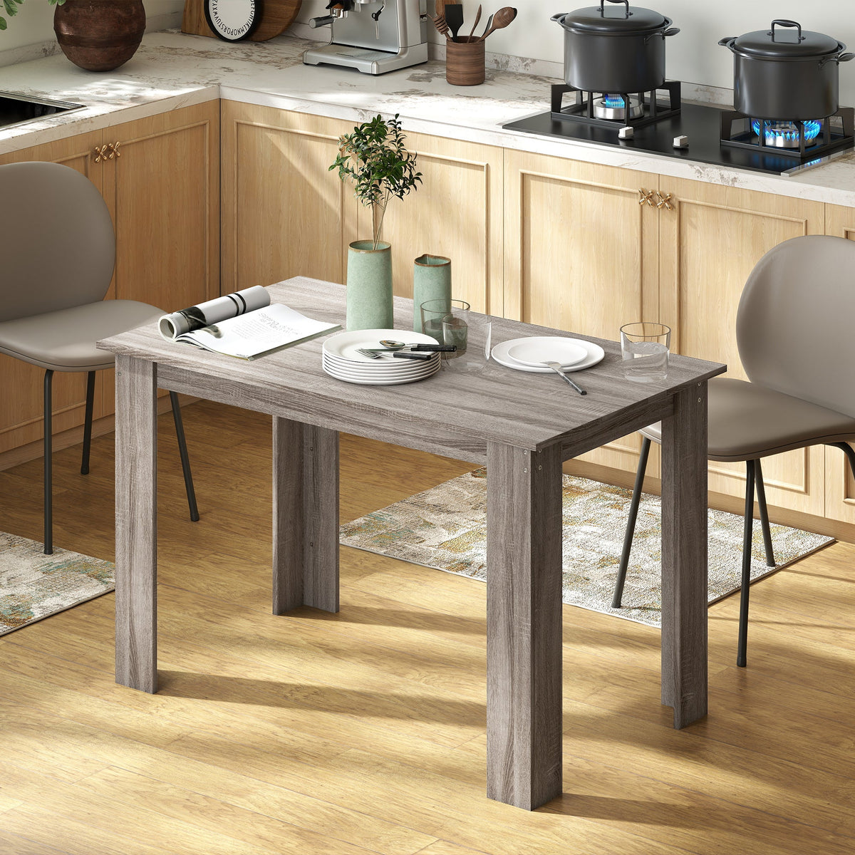 Spencer 47" Dining Table for 4-6 People-Light Grey