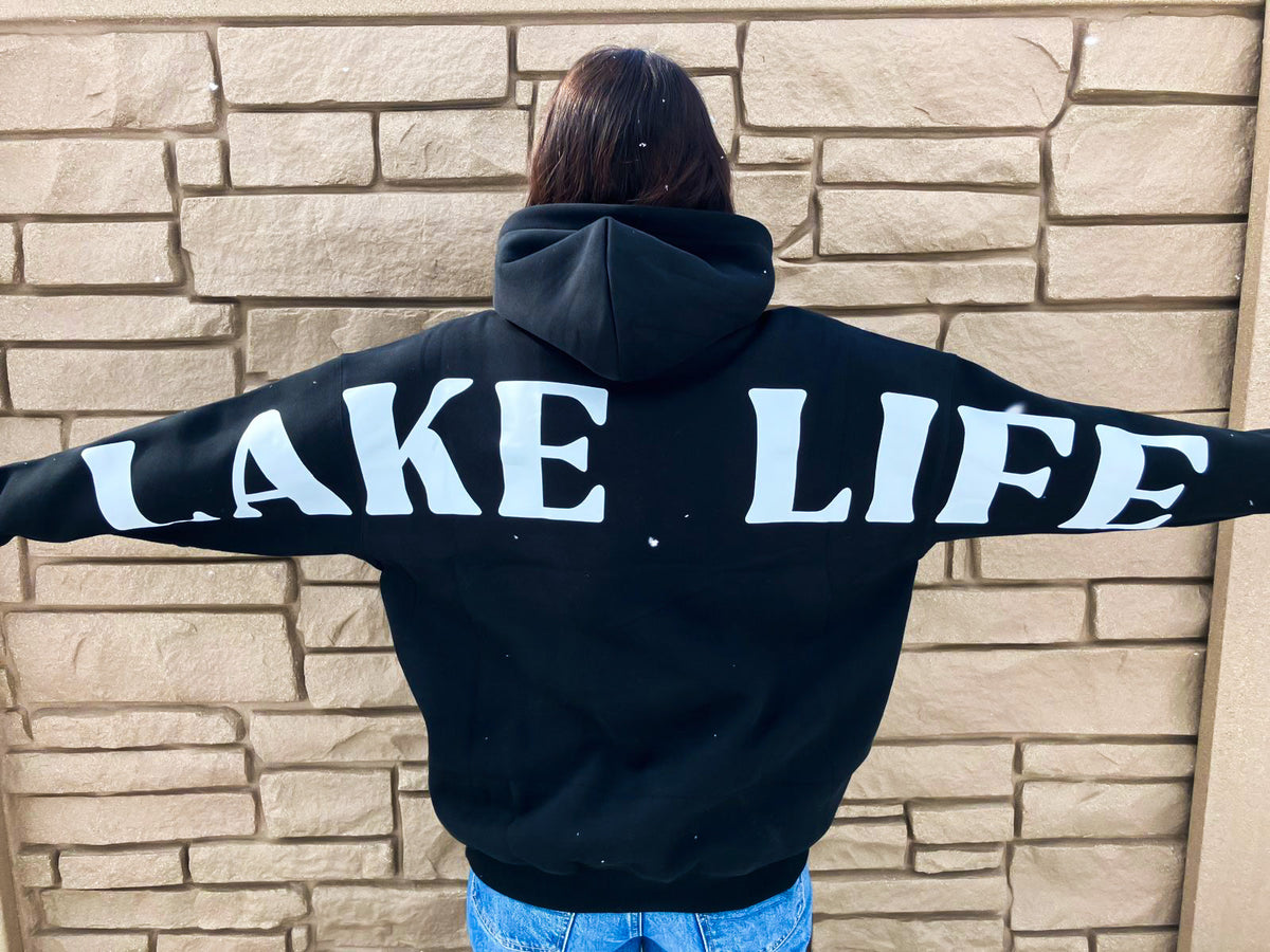 Lake Life Back Personalized Hoodie | Lake Clothing | Custom Clothing
