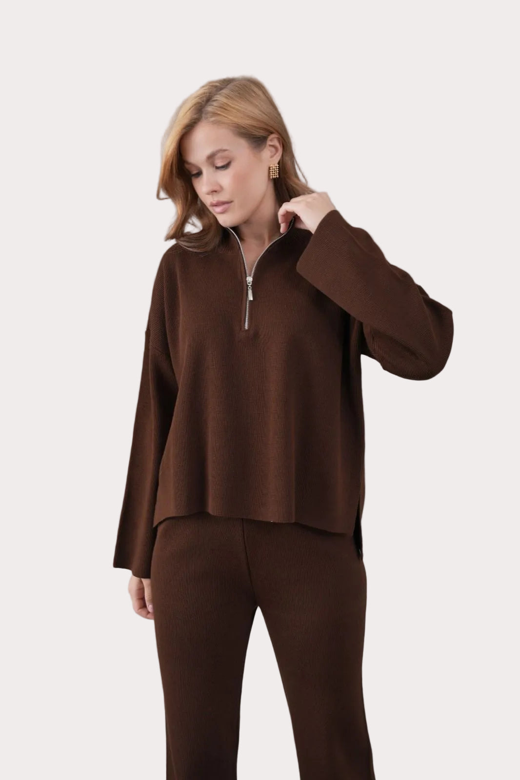 Chocolate Brown Knitwear Set