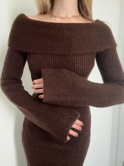Cocoa Elegance Maxi Dress