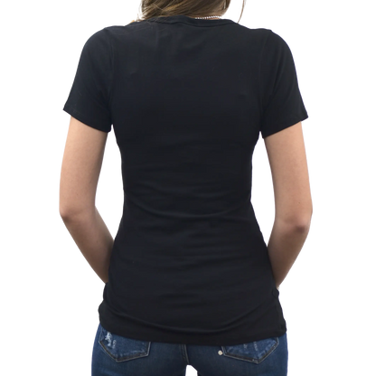 Wild West V-Neck Tee with Steerhead and Cacti