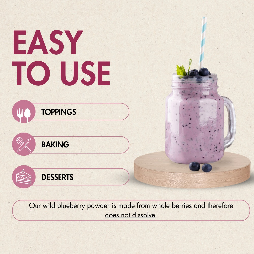 Wild Blueberry Powder 150 g - Made in Canada
