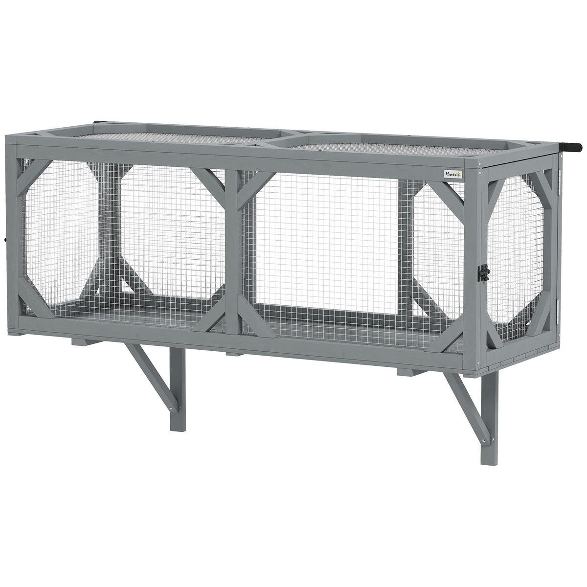 Cat Tunnel, Wooden Catio Outdoor Cat Enclosure with 2 Doors and Extendable Design, Wall-Mounted Pet Run
