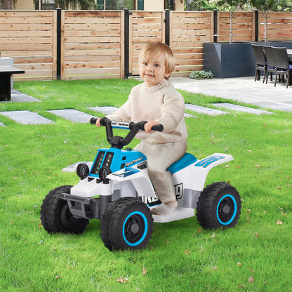 6V Kids ATV Quad, 4 Wheeler Battery Powered Electric Ride on Car w/ Lights, Forward Backward, Black