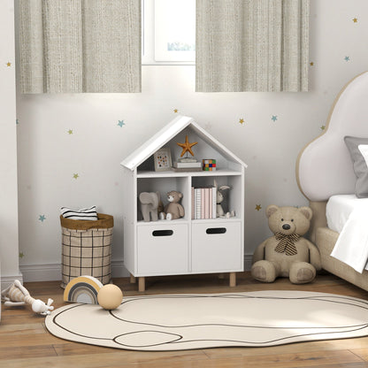 3 Tier Kids Bookshelf with Two Drawers, for Bedroom, Kids Room, White