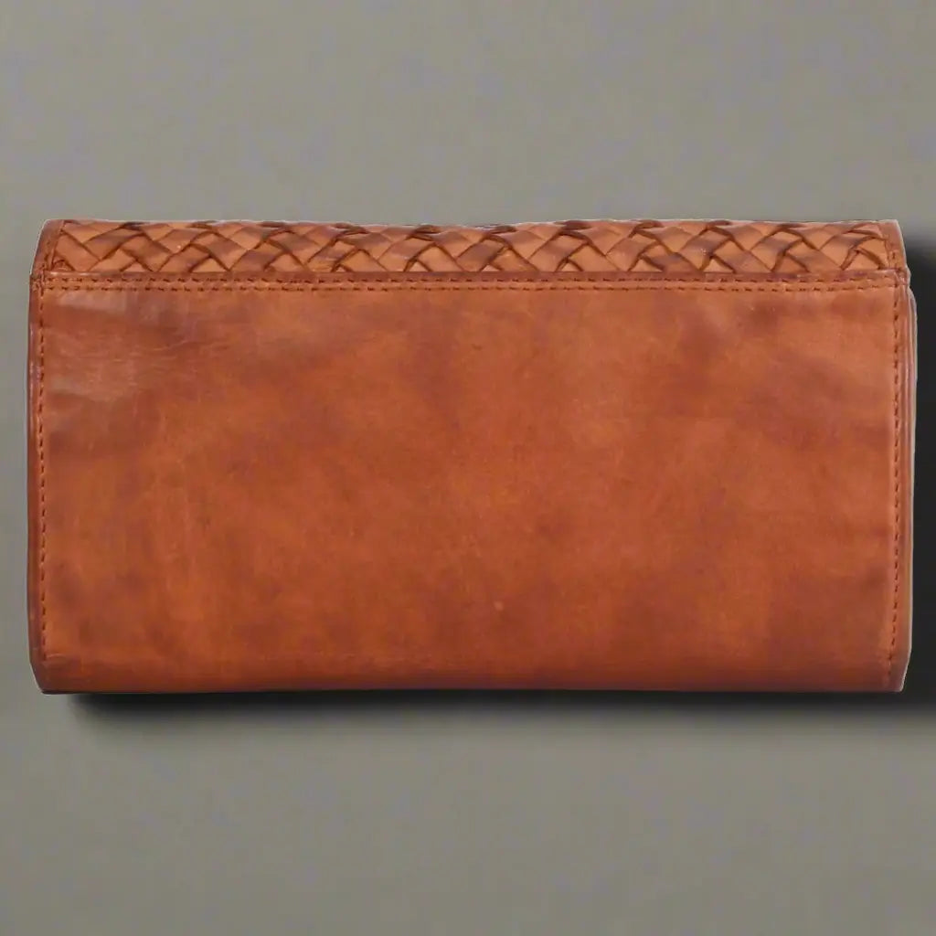 MET Women's Leather Basket Weave Wallet