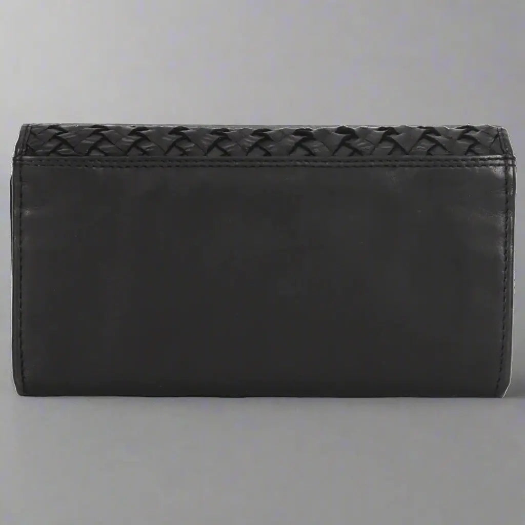 MET Women's Leather Basket Weave Wallet