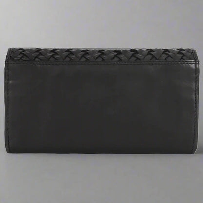 MET Women's Leather Basket Weave Wallet