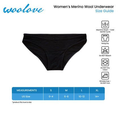 Women's Odour Blocking Merino Wool Bikini Brief Underwear