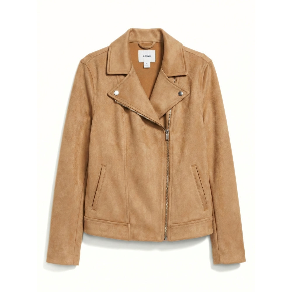 Women's [M] Sueded-Knit Moto Jacket | Old Navy