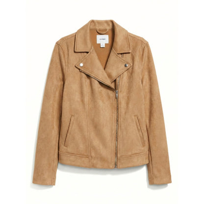 Women's [M] Sueded-Knit Moto Jacket | Old Navy