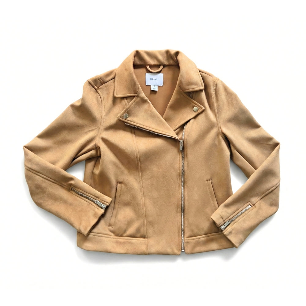 Women's [M] Sueded-Knit Moto Jacket | Old Navy
