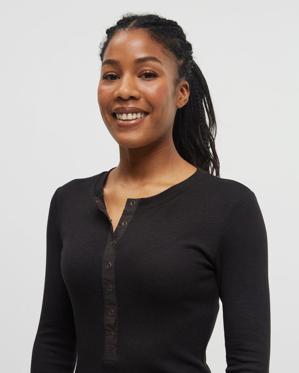 Rib Snap Placket Henley