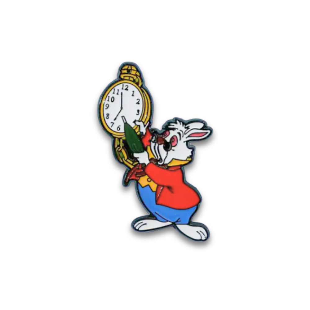 White Rabbit with Pocket Watch (Green) | Collectible Pin