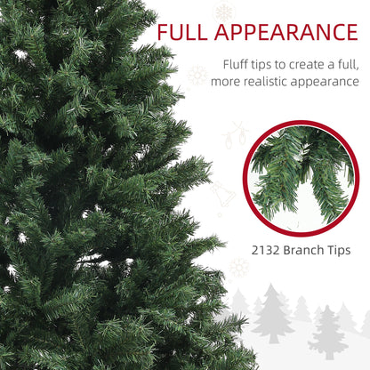 6ft Artificial Christmas Trees with Auto Open and Steel Base, Green