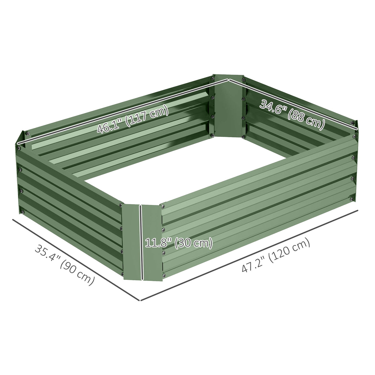 Galvanized Raised Garden Bed, 4' x 3' x 1' Outdoor Metal Planter Box, Raised Bed for Growing Flowers and Herbs