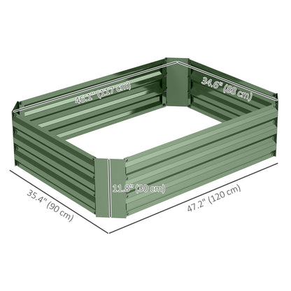 Galvanized Raised Garden Bed, 4' x 3' x 1' Outdoor Metal Planter Box, Raised Bed for Growing Flowers and Herbs