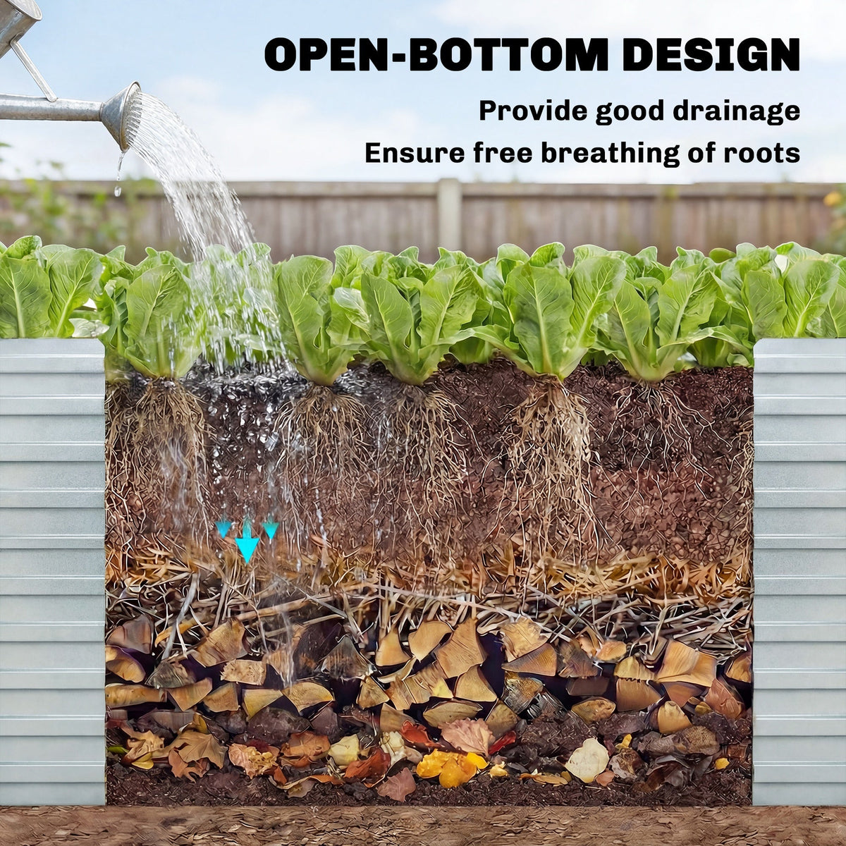 5' x 3' x 2' Raised Garden Bed, Galvanized Planter Box for Growing Flowers, Herbs and Vegetables, Black