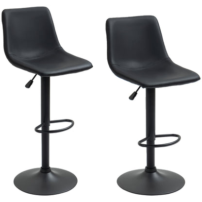 Adjustable Counter Height Bar Stools Set of 2, 360° Swivel Kitchen Counter Stools Dining Chairs with Backs, Vintage Leather, Brown